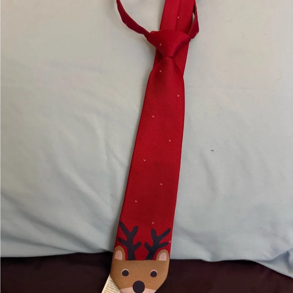 The Children's Place Red Reindeer Tie
